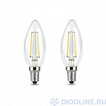 Светодиодная лампа Filament Свеча E14 5W (2 лампы в упаковке)