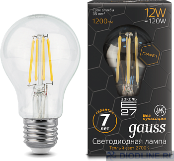   Gauss LED Filament Graphene A60 E27 12W