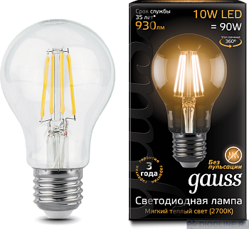  Gauss LED Filament A60 E27 10W