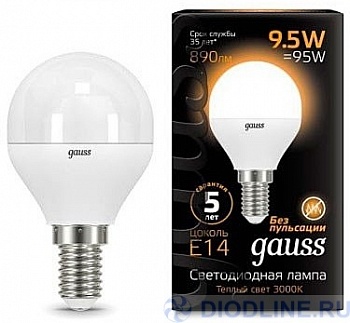   Gauss LED Globe E14 9.5W