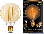  Gauss LED Filament G95 E27 8W Golden
